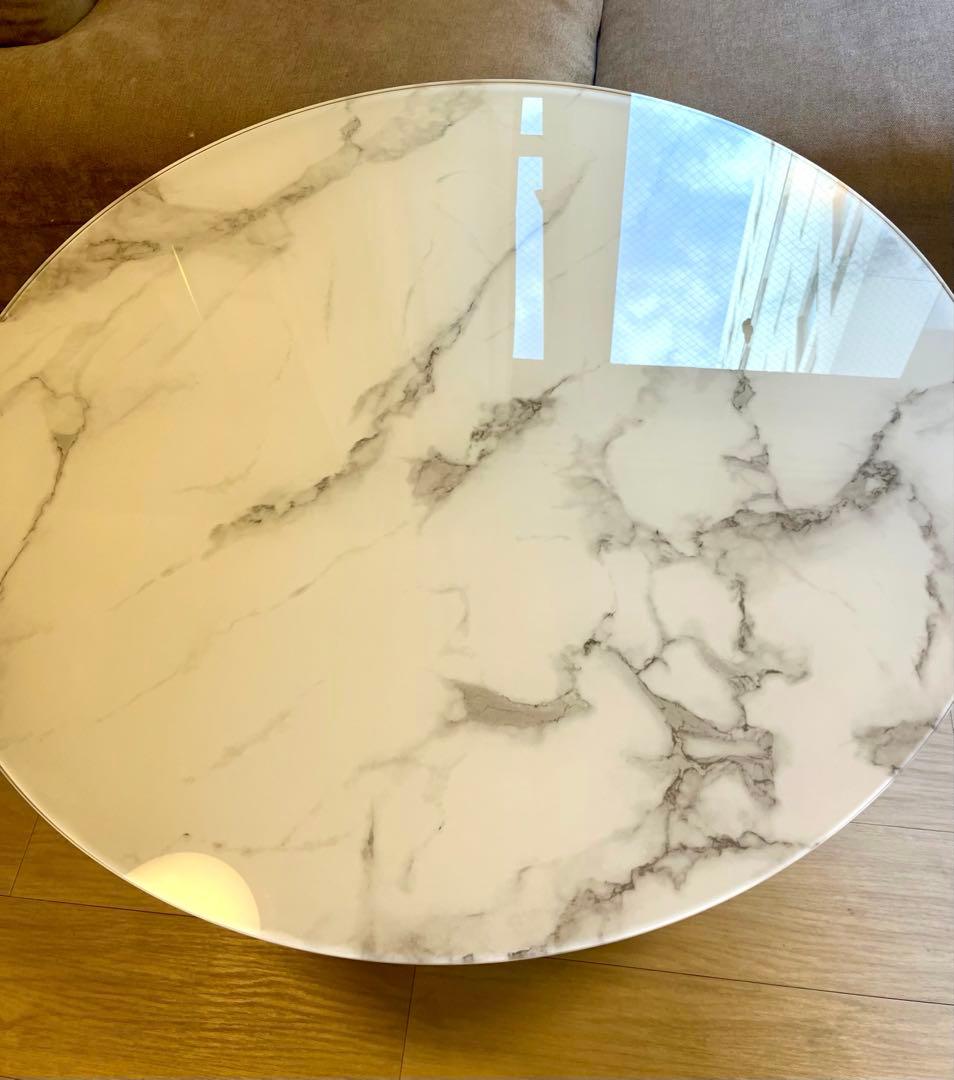 マーリア コーヒーテーブル 大理石×ゴールド（φ800）　フランフラン