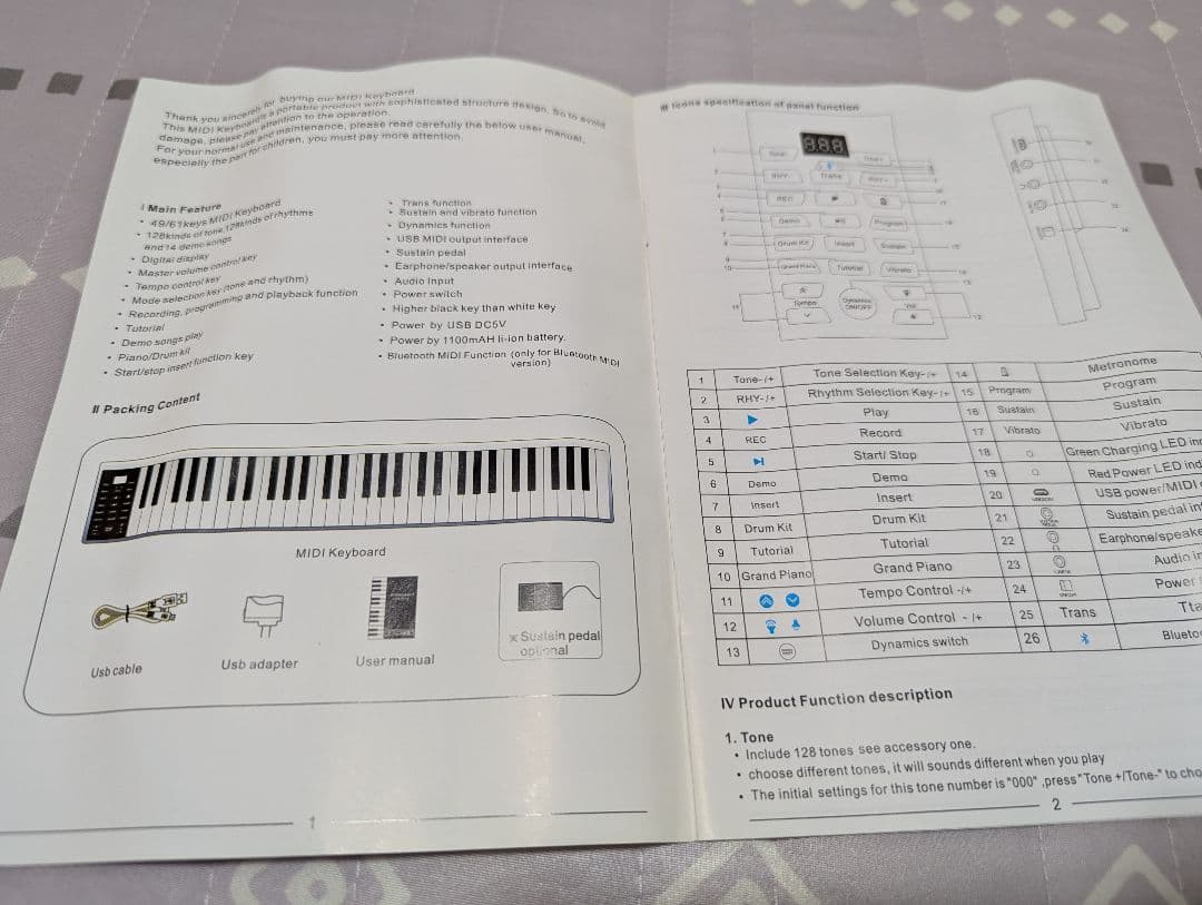 MIDIキーボード 61鍵 USB接続