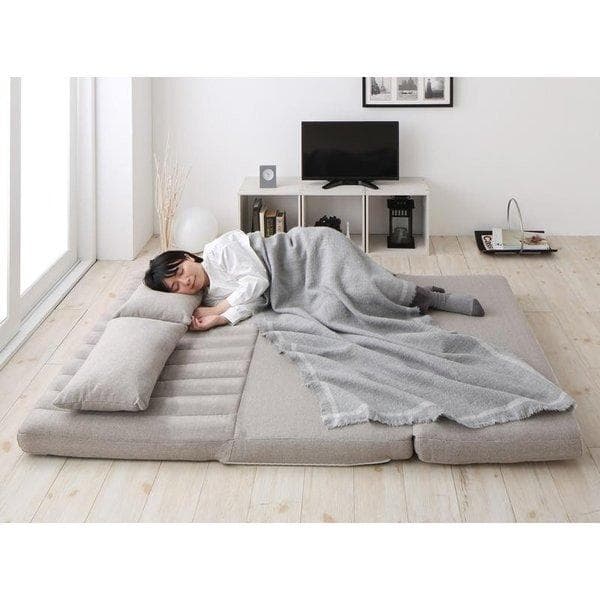 新品未使用　３WAYソファベッド　リクライニング　クッション２個付き　ネイビー