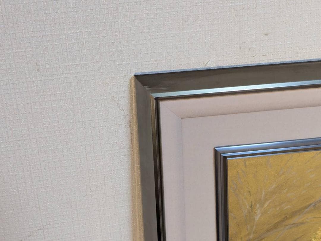 真作】絵画 石川雅山 日本画10号 秋草図 桔梗と吾亦紅 金地 Y149