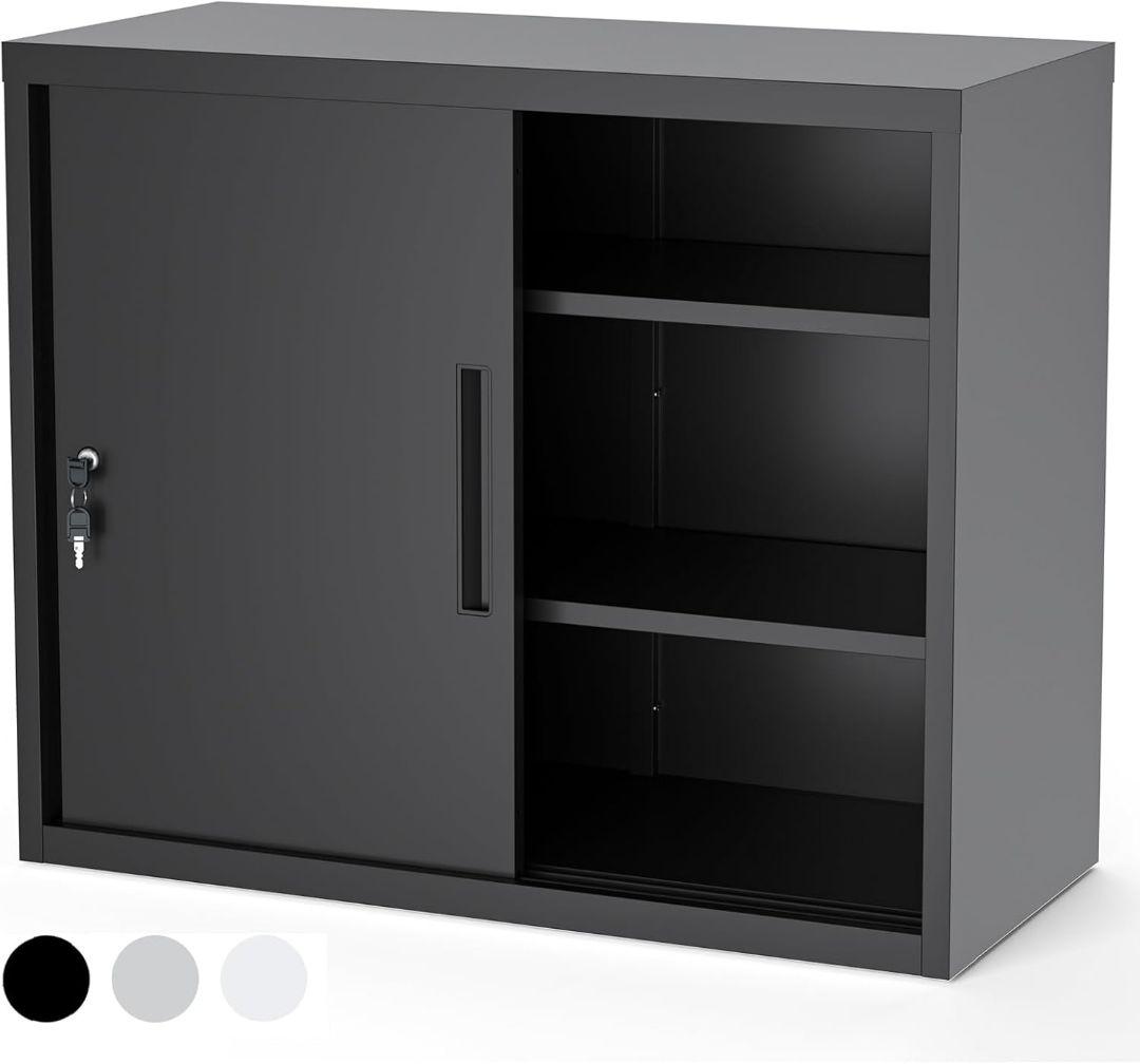 ロッカー 黒色 書庫 スチール書庫 幅900×奥行400×高さ750mm