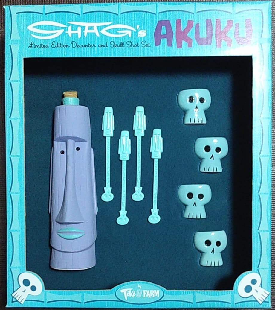 ★稀少★SHAGシャグAKUKU TIKIデキャンター＆スカルショット KAWS