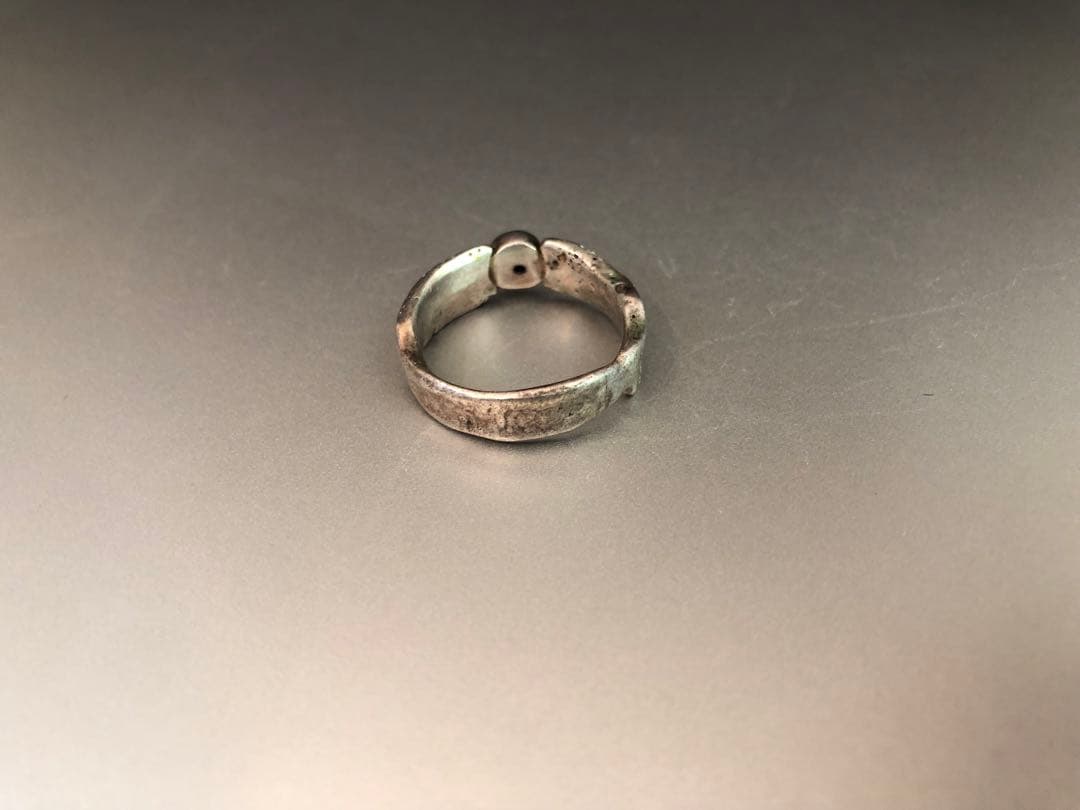 MEXICO発シルバーhandmadeリング＃グリーン アゲート19号