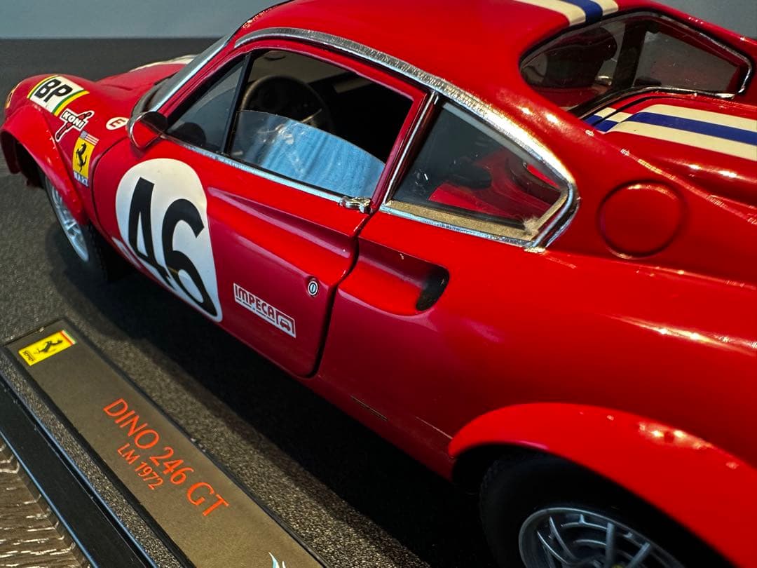 マテル 1/18 フェラーリ DINO 246GT LM1972ルマン エリート - メルカリ