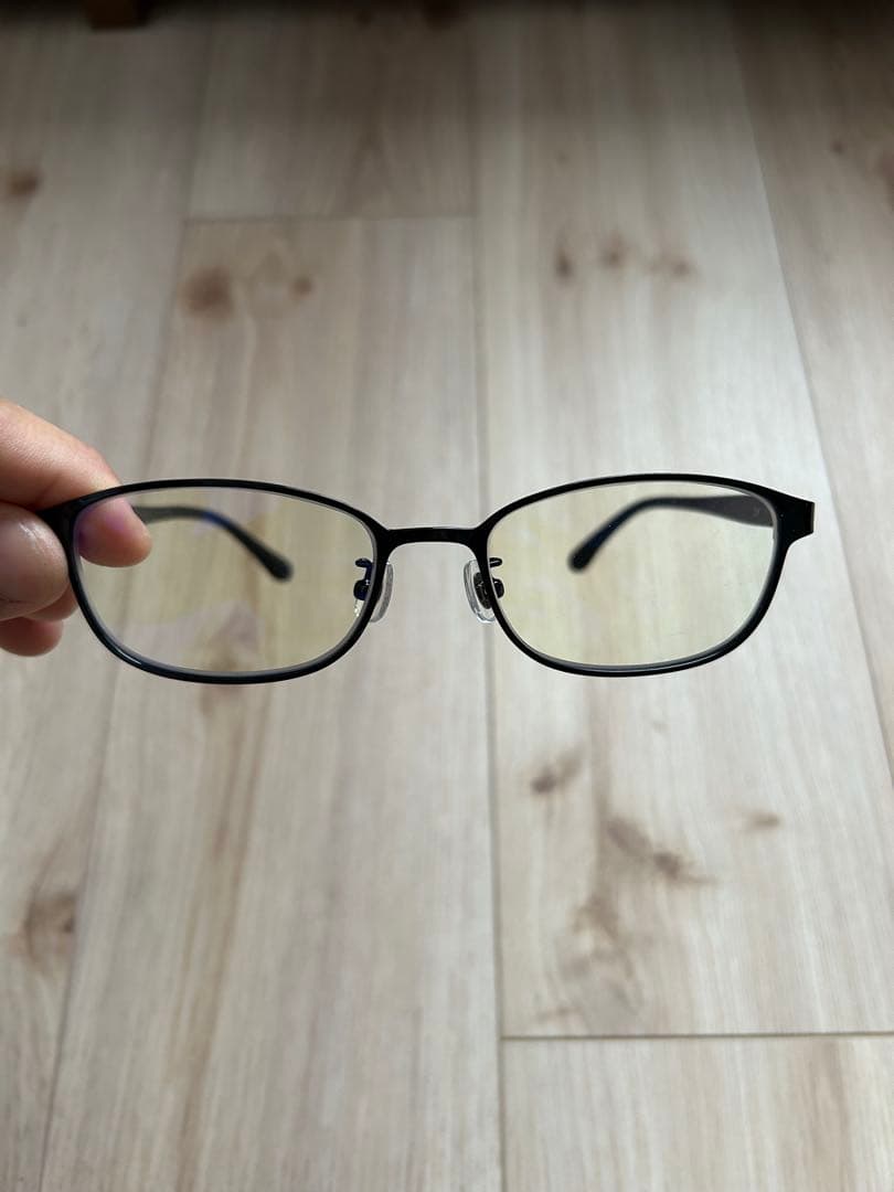 PCメガネ ブラックフレーム クリアレンズ zoff