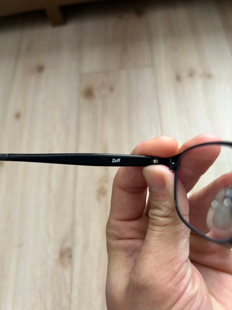 PCメガネ ブラックフレーム クリアレンズ zoff