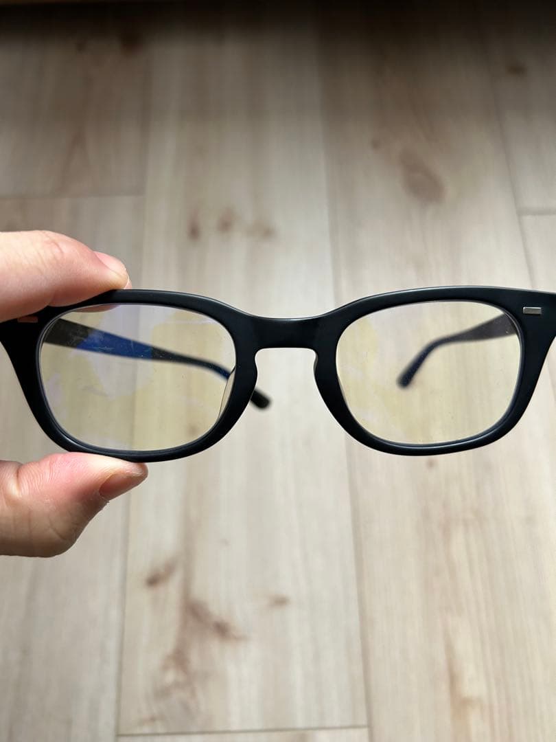 PCメガネ ブラックフレーム クリアレンズ zoff