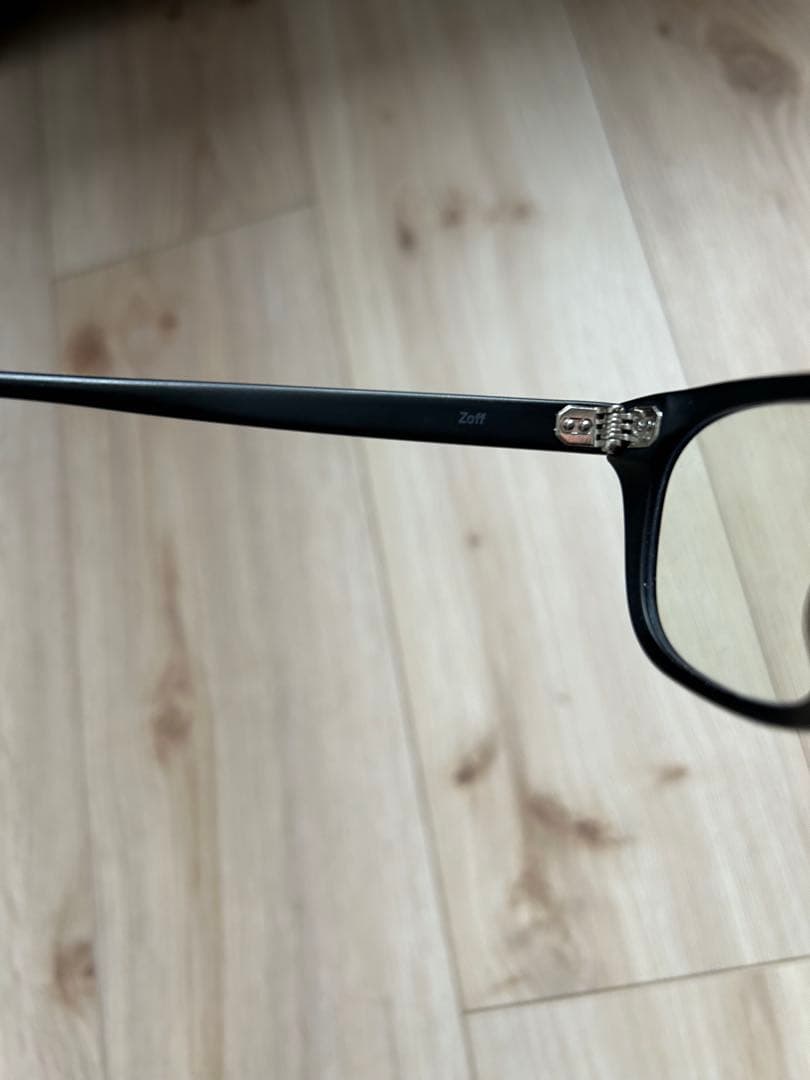 PCメガネ ブラックフレーム クリアレンズ zoff