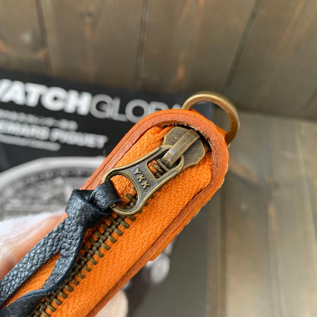 C44■極上 栃木レザー 無双 バイカーズウォレット 財布■マロン■職人手縫い