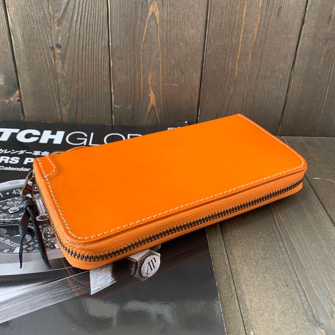 C44■極上 栃木レザー 無双 バイカーズウォレット 財布■マロン■職人手縫い