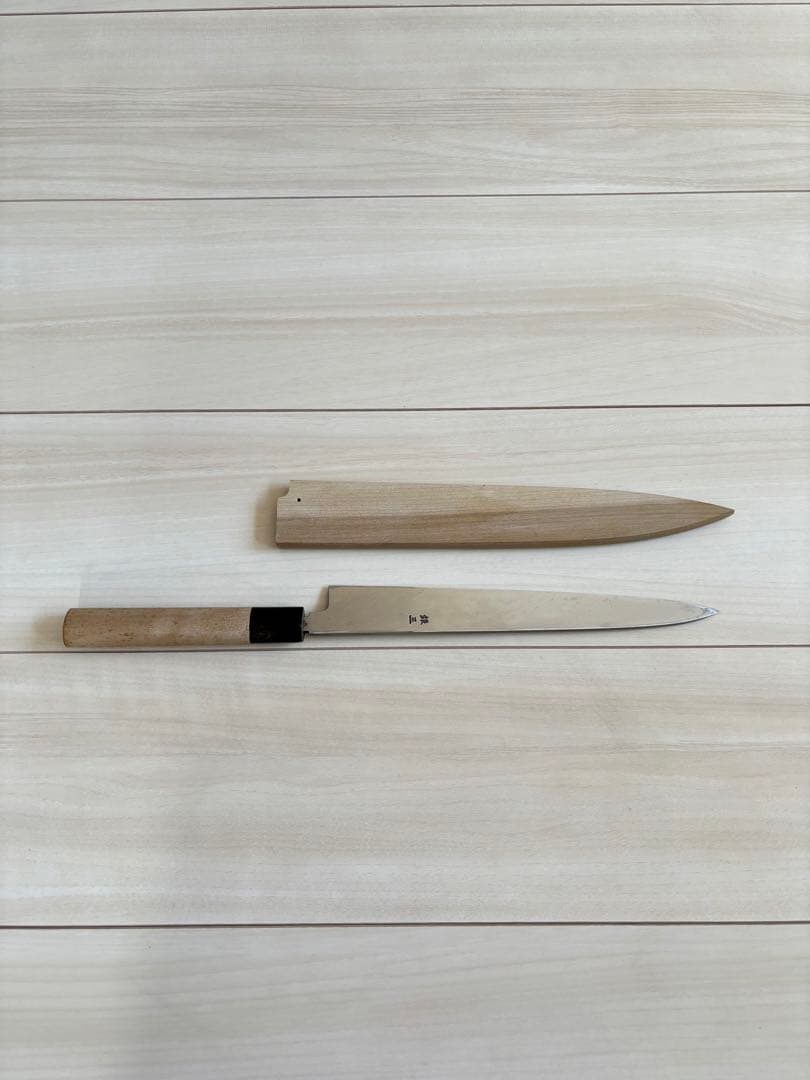 ◎（174）杉本刃物 CM1124_1 木鞘付CM合金鋼製品(柳刃)240mm