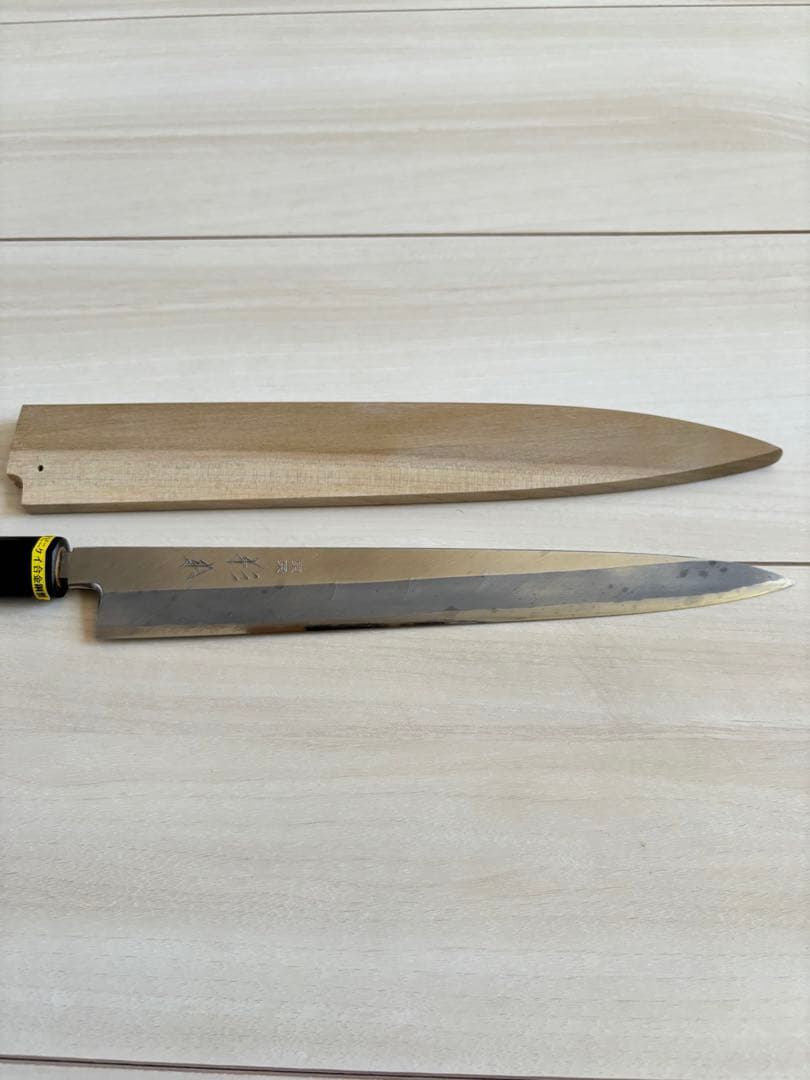 ◎（174）杉本刃物 CM1124_1 木鞘付CM合金鋼製品(柳刃)240mm