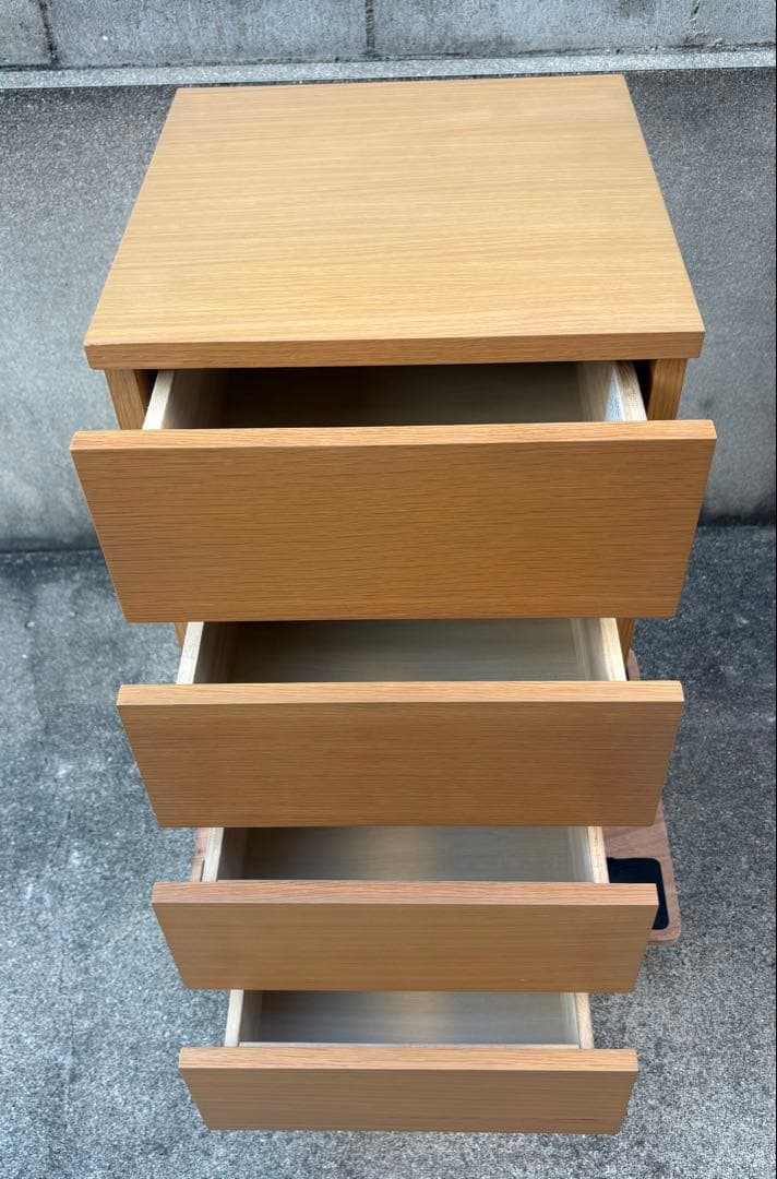 【廃盤 希少品】無印良品 ４段チェスト 足つき タモ材 値下げ！