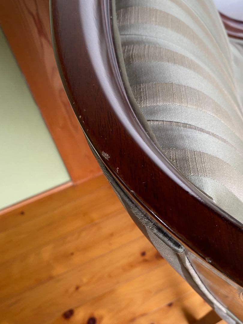 高級家具マルニのクラシックストライプ1人掛けソファ　地中海シリーズ