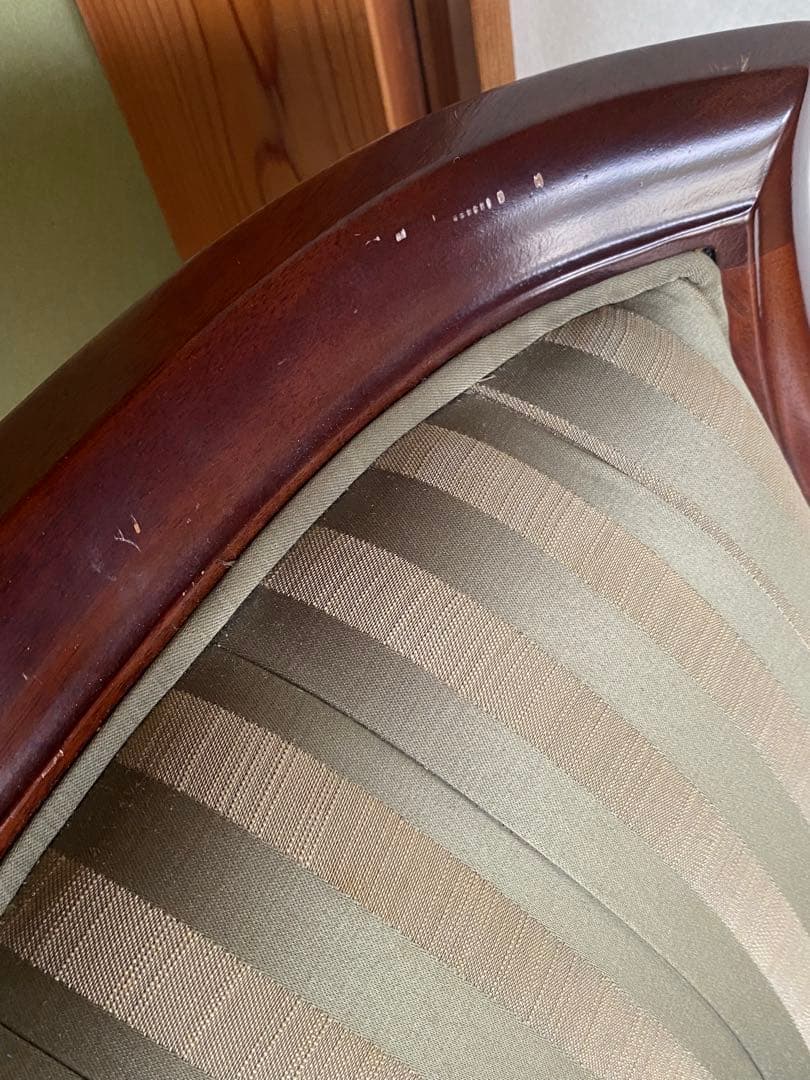 高級家具マルニのクラシックストライプ1人掛けソファ　地中海シリーズ