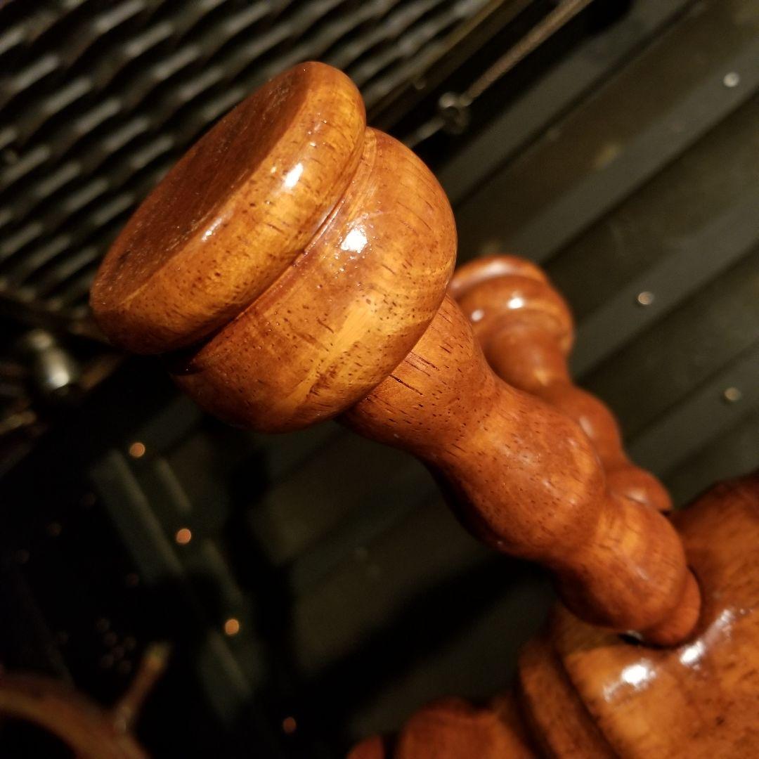 1960's　ヴィンテージ　無垢材　硬木　ウッド　スピンドル　ポール　ハンガー