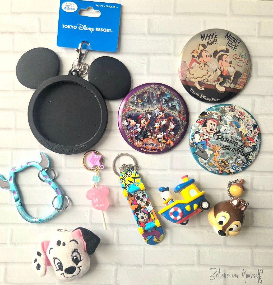 ディズニー リゾート 缶バッジ キーホルダー カプセルトイ ホルダー