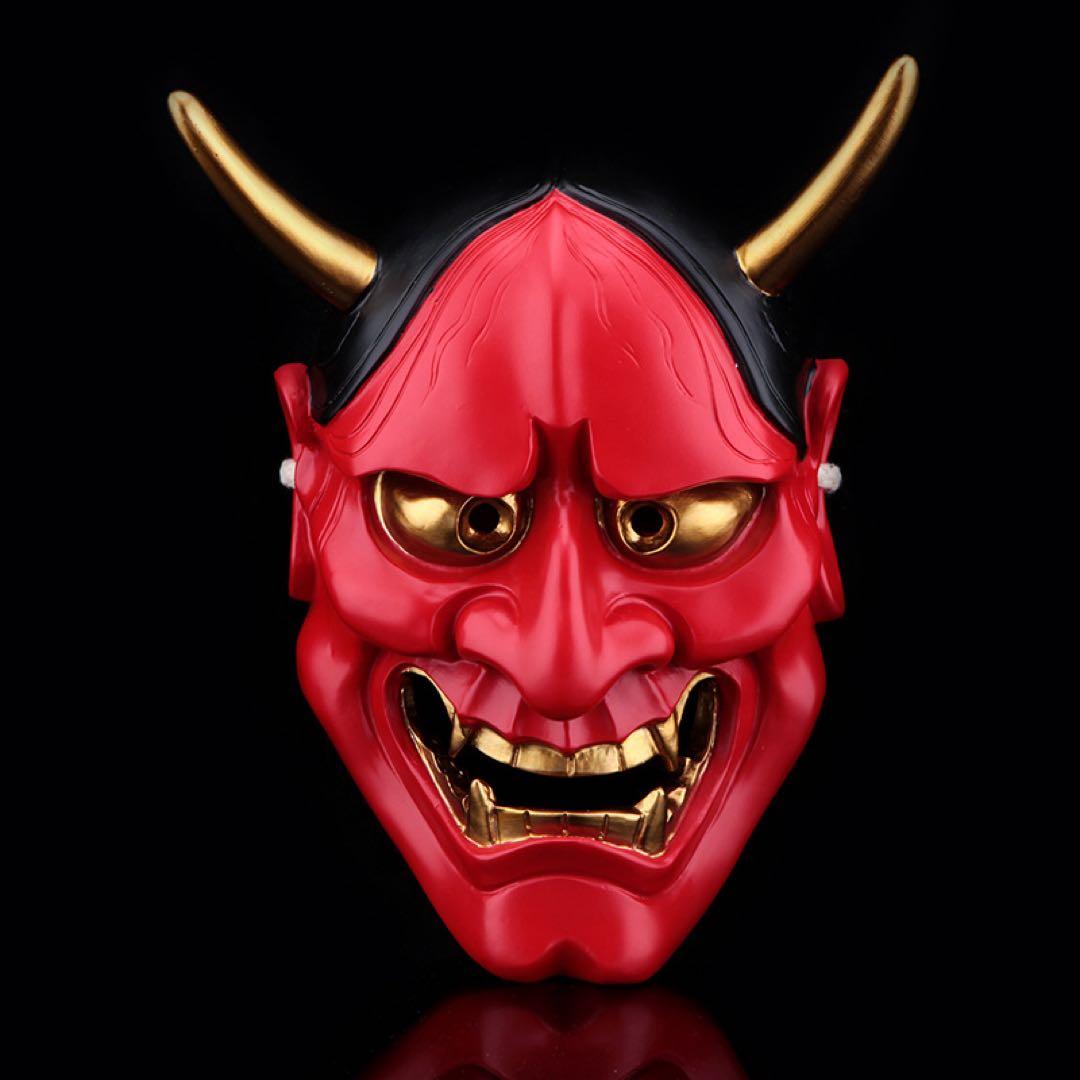 赤 般若面 お面 能面 般若 壁掛け 魔除け 壁飾り 和風 インテリア