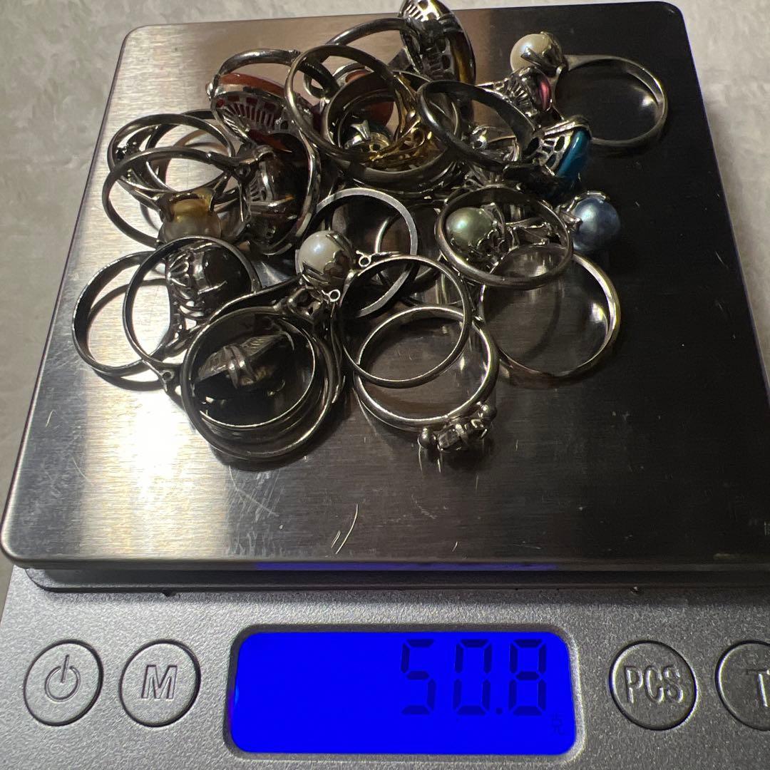 S05 大量の指輪 天然石 サンゴ 瑪瑙 真珠 silver silver G製