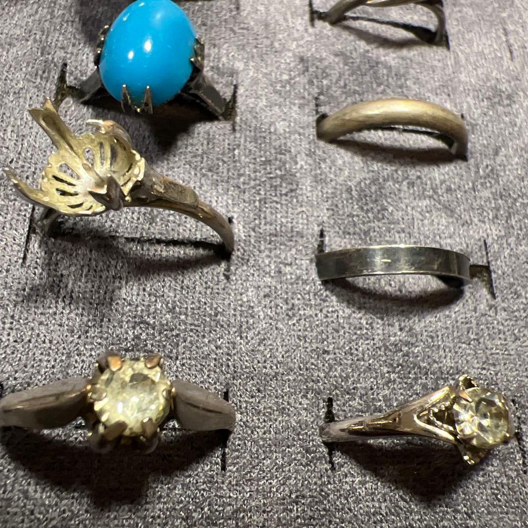 S05 大量の指輪 天然石 サンゴ 瑪瑙 真珠 silver silver G製