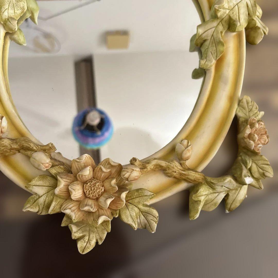 kanku 様昭和レトロ　ヴィンテージ　天使のミラー花柄ランプ