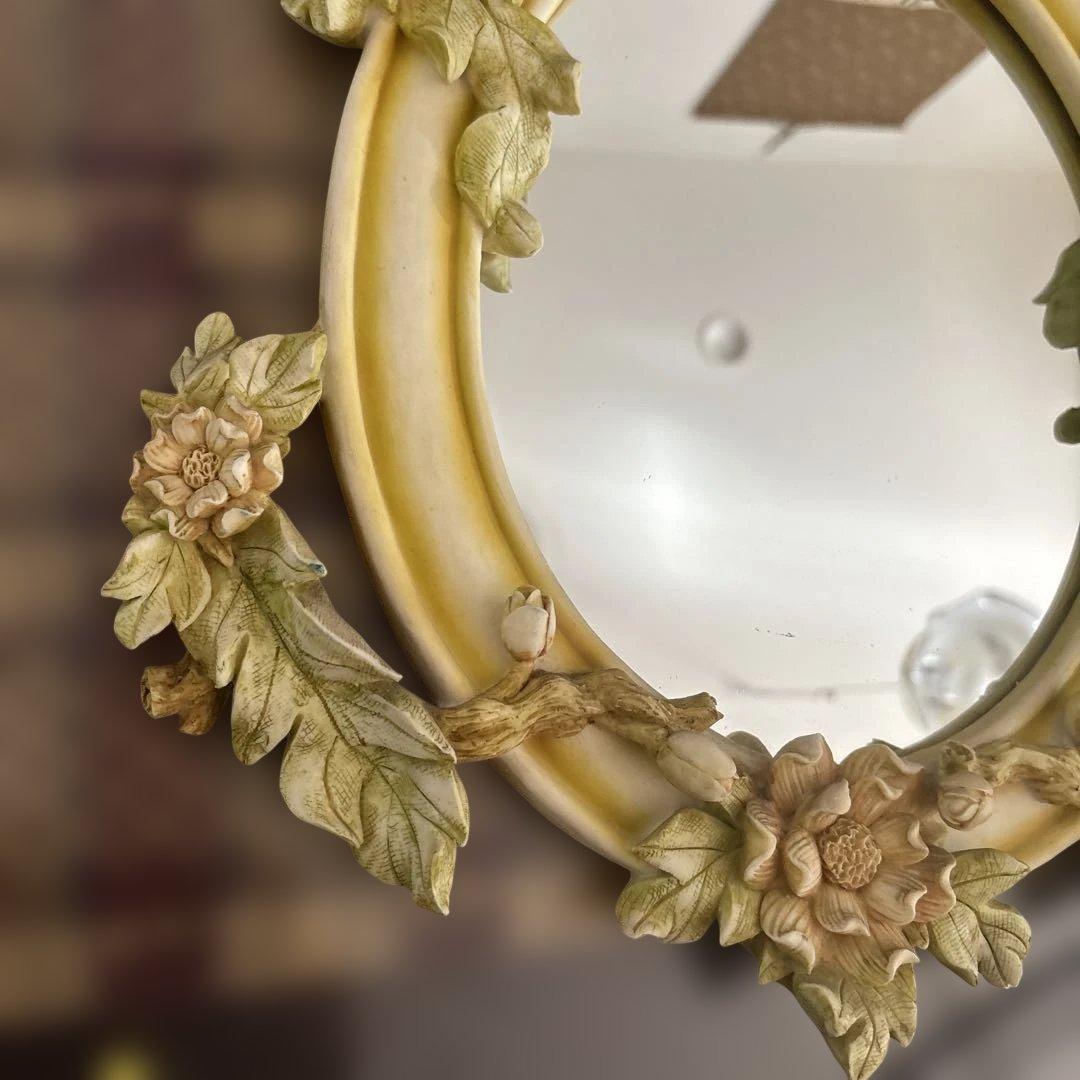 kanku 様昭和レトロ　ヴィンテージ　天使のミラー花柄ランプ