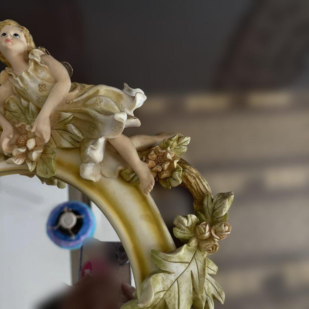 kanku 様昭和レトロ　ヴィンテージ　天使のミラー花柄ランプ