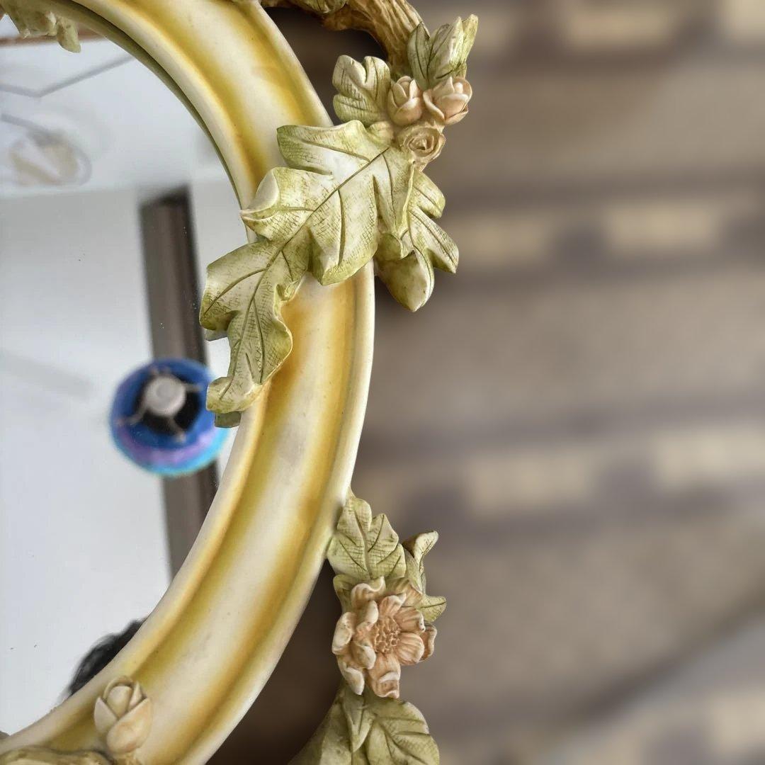 kanku 様昭和レトロ　ヴィンテージ　天使のミラー花柄ランプ