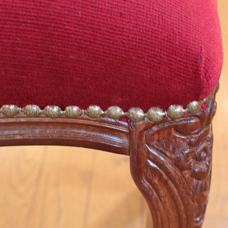 猫脚スツール 赤モケット ヴィンテージ風 かわいい 602-093