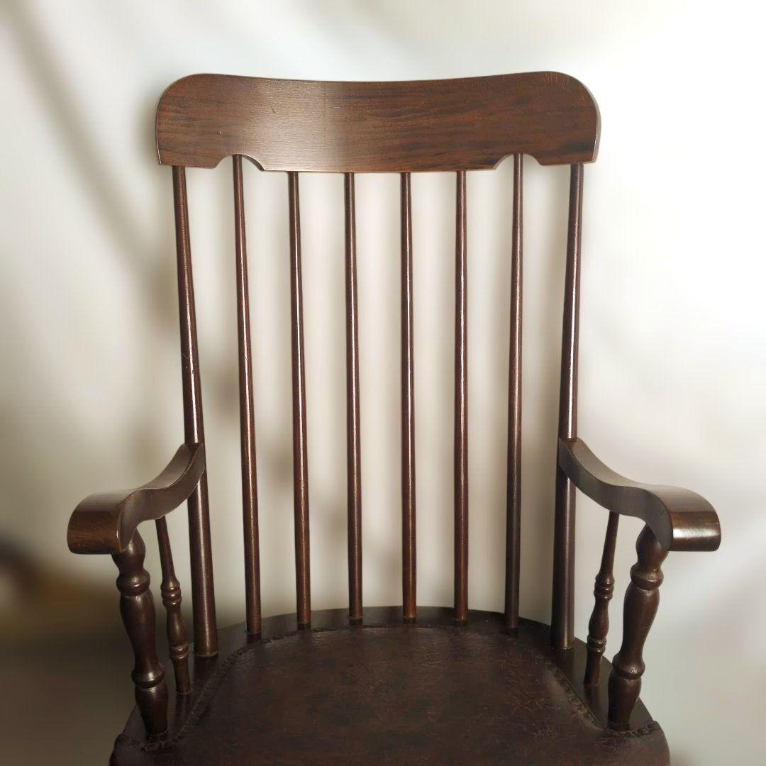 レトロ　ロッキングチェア 革張り