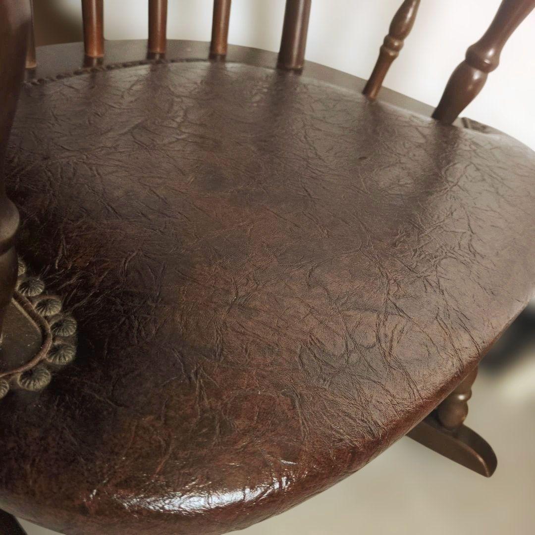 レトロ　ロッキングチェア 革張り