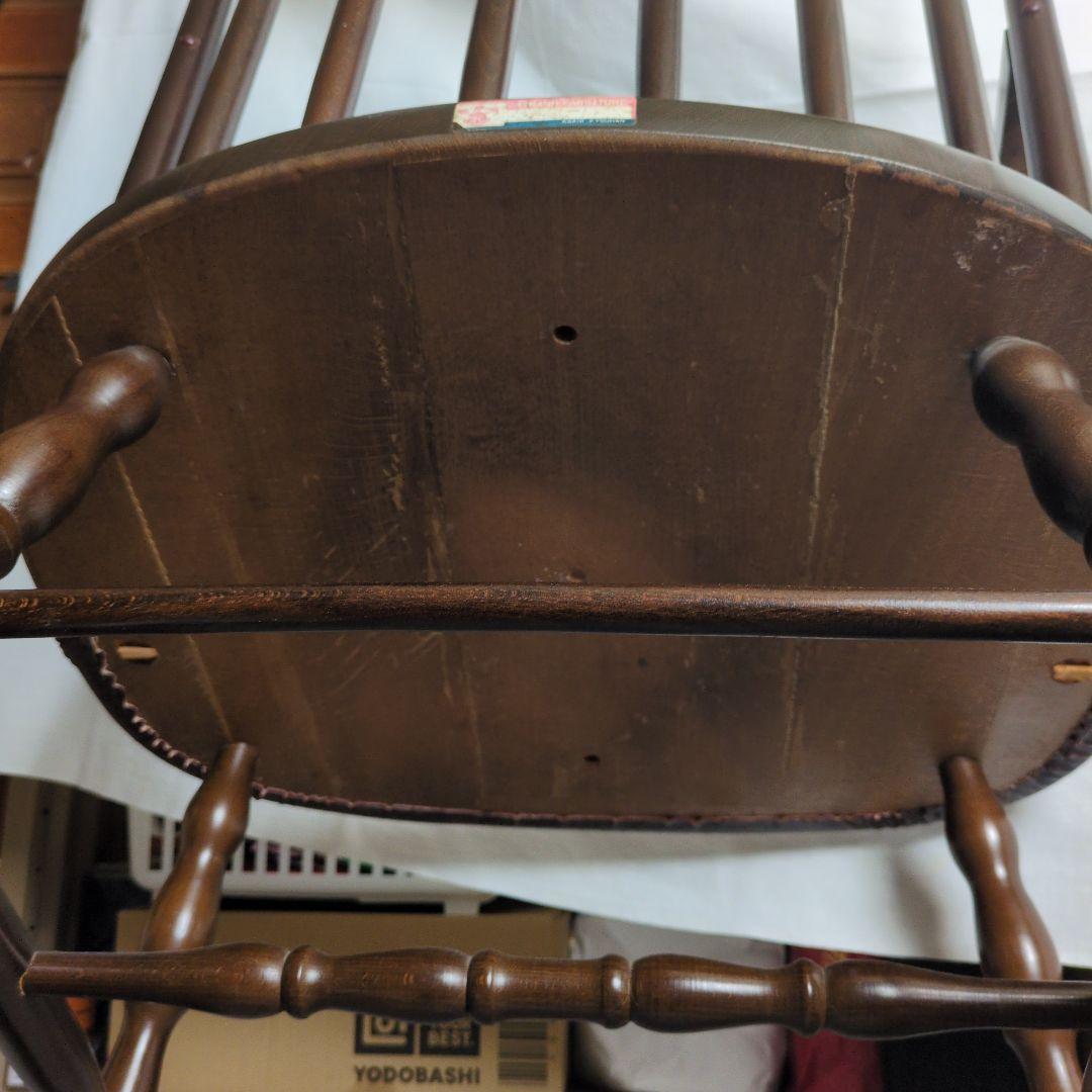 レトロ　ロッキングチェア 革張り