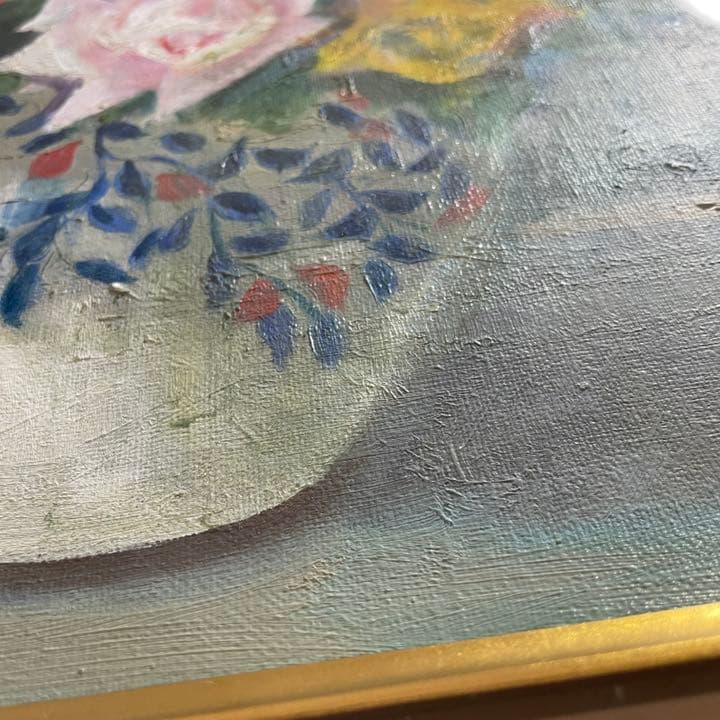 ◇油彩画 紺綬褒章画家【有賀潤】『ばら』 F8号◇ - メルカリ