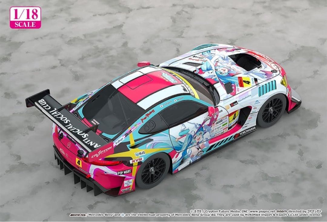 初音ミク GTプロジェクト 1/18 AMG 2024 開幕戦Ver. ミニカー