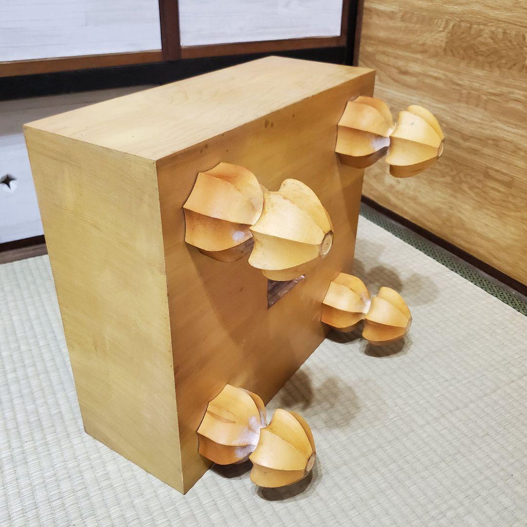 【状態良好】碁盤 脚付き へそあり 無垢盤 5寸8部 高級囲碁盤