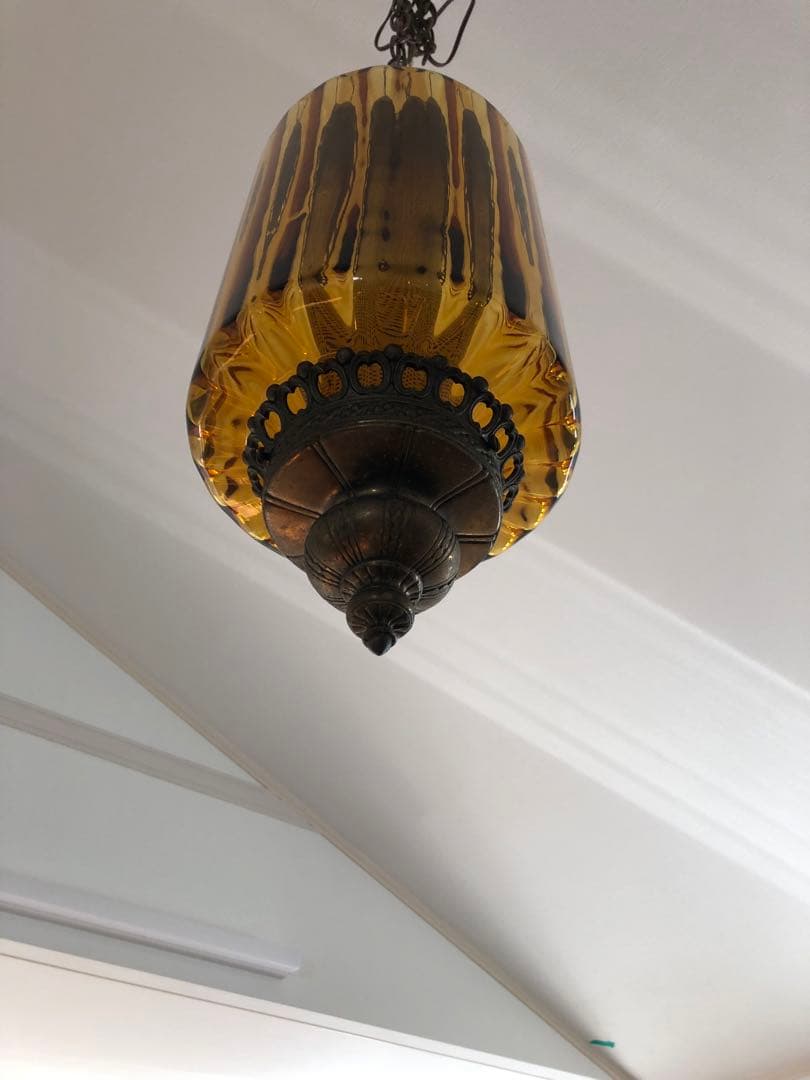 ミッドセンチュリー アンバーガラスペンダントライト