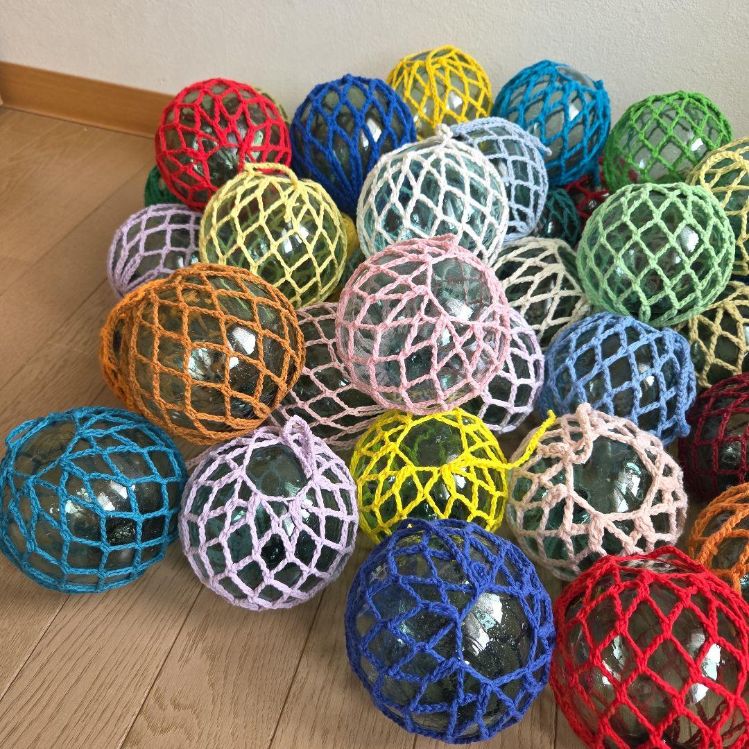 ガラス浮き玉 ガラス玉 １０cmx ４５