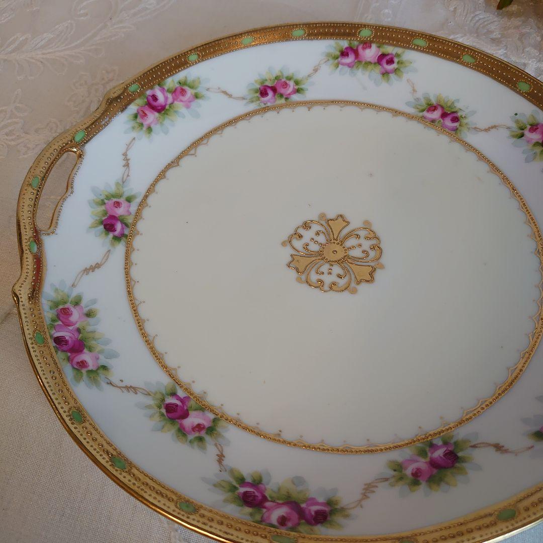 オールドノリタケ　大皿　ローズガーランド　金盛