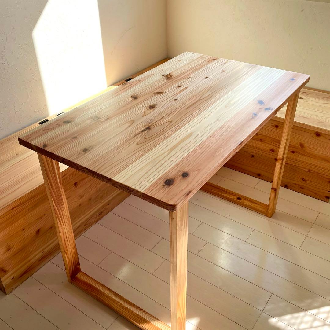天然木 無垢テーブル 100×60cm 国産杉 ワークデスク 勉強机