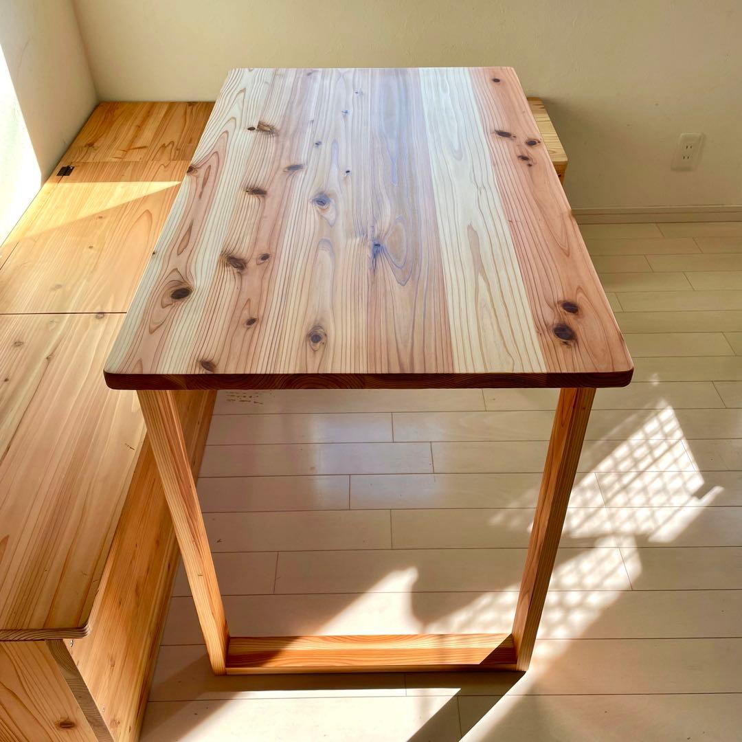 天然木 無垢テーブル 100×60cm 国産杉 ワークデスク 勉強机