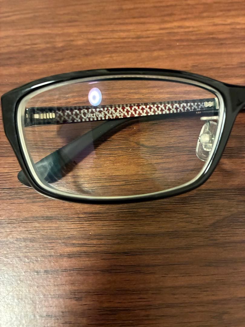 黒縁メガネ(度入り)細身のフレーム
