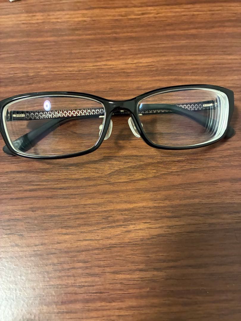 黒縁メガネ(度入り)細身のフレーム