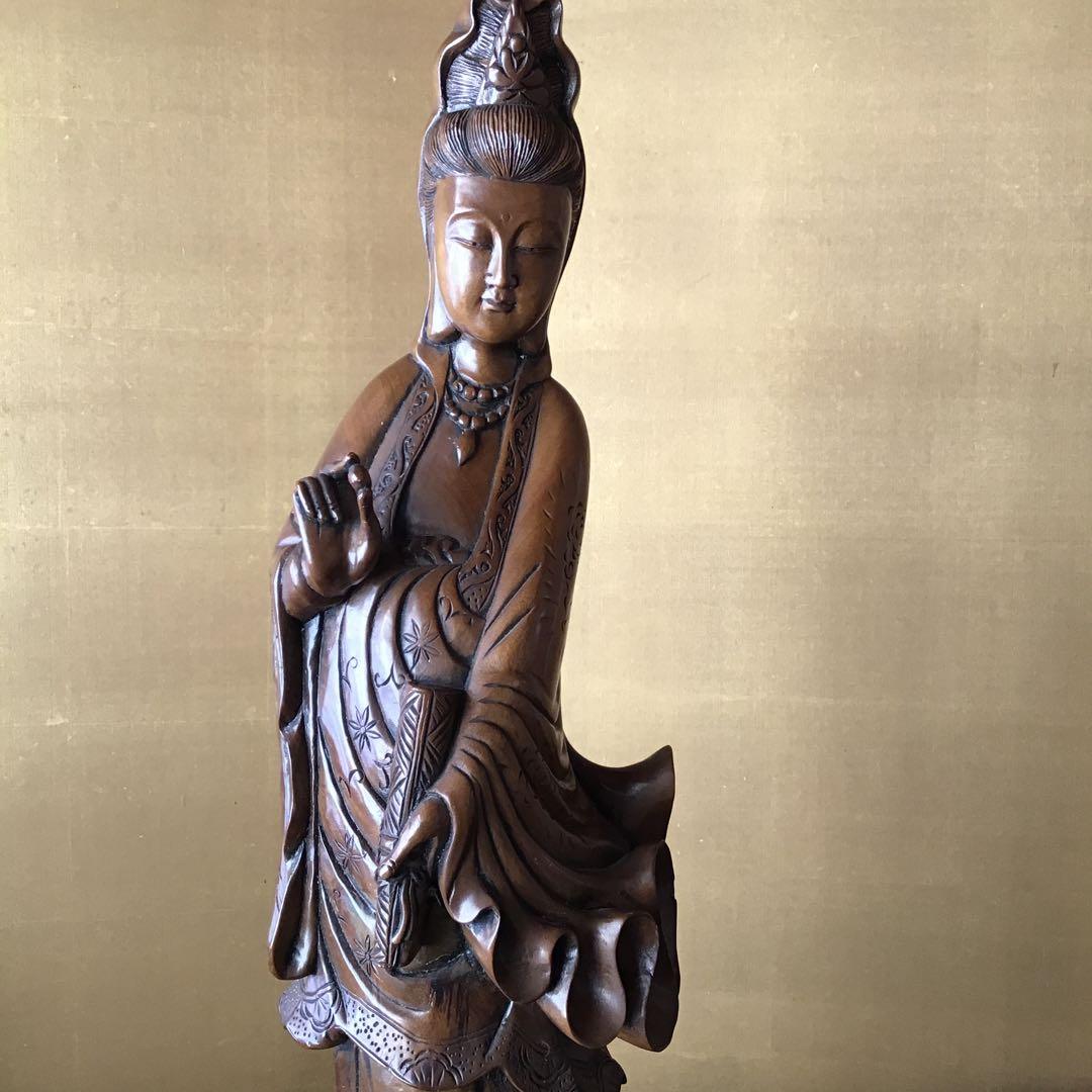 観音菩薩像￼木彫刻　　　　　　　　玄4