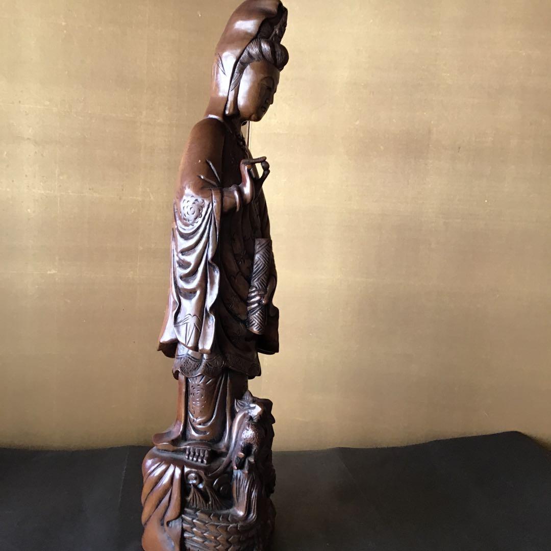 観音菩薩像￼木彫刻　　　　　　　　玄4