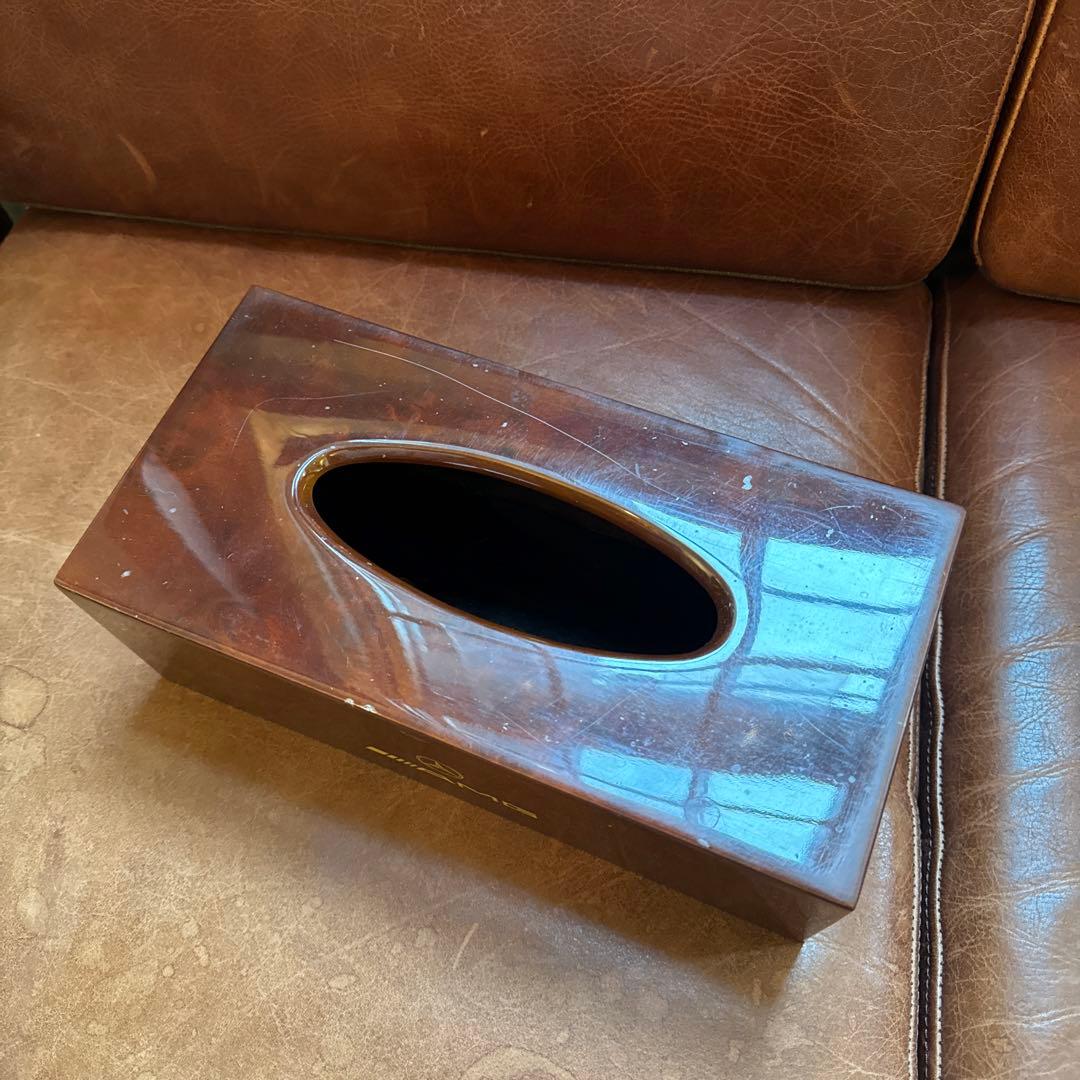 ウッド製ティッシュBOX※詳細不明　中古品