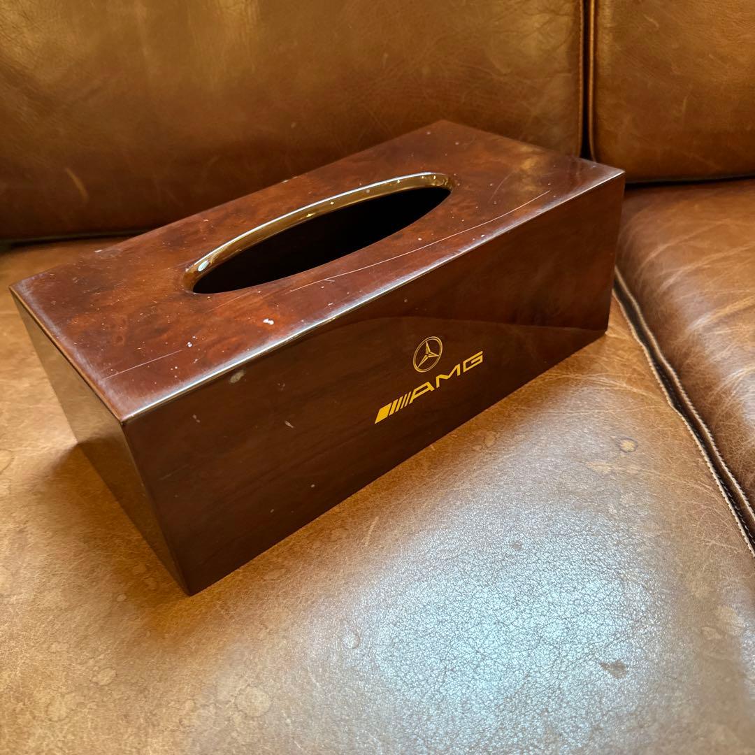 ウッド製ティッシュBOX※詳細不明　中古品