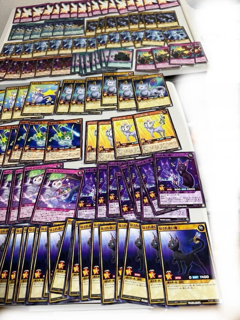 遊戯王、ラッシュデュエル、金眼の星猫、緑眼の星猫、銀眼の星猫（字レア、ノーマル）