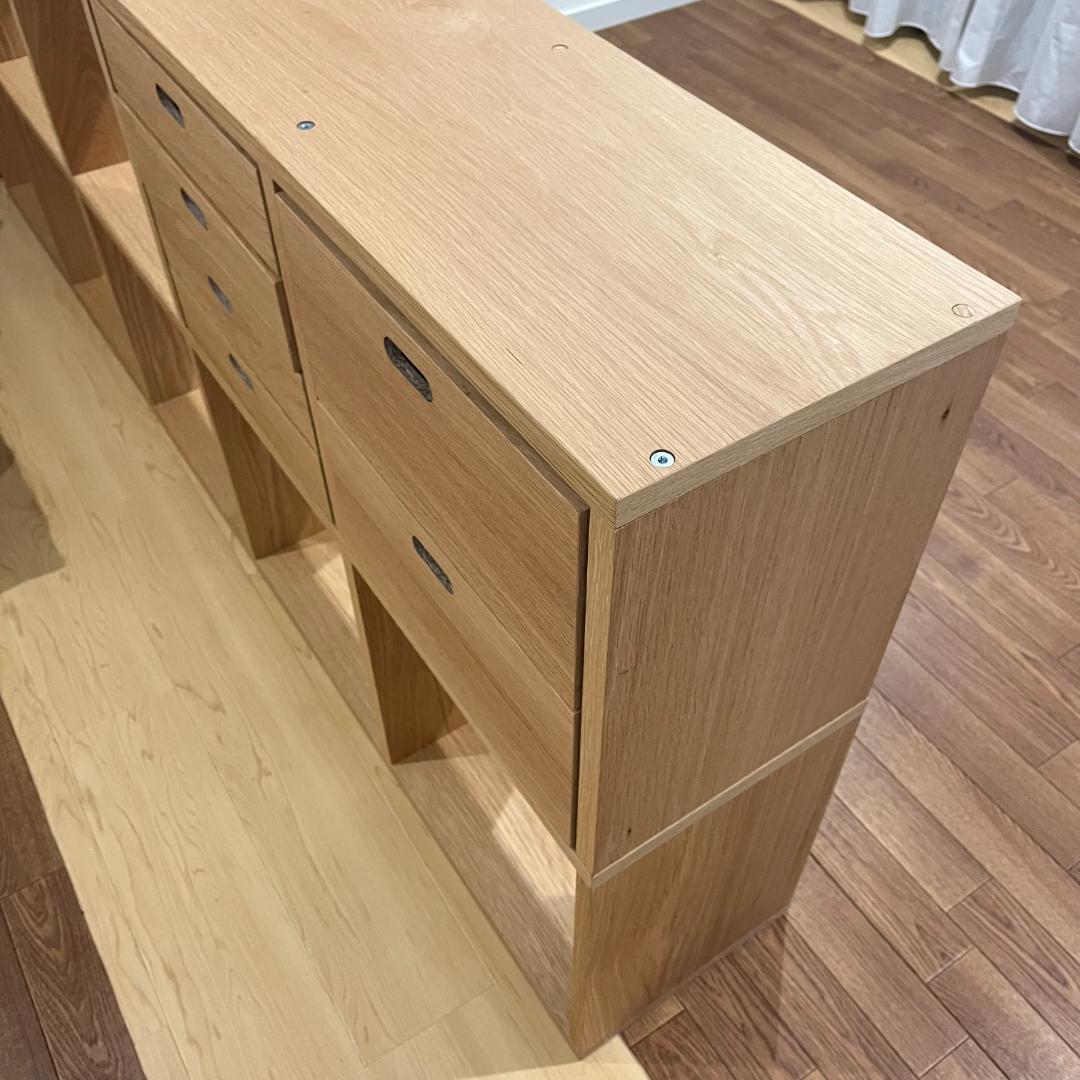 無印 美品 スタッキングシェルフセット・５段×２列・オーク材 muji