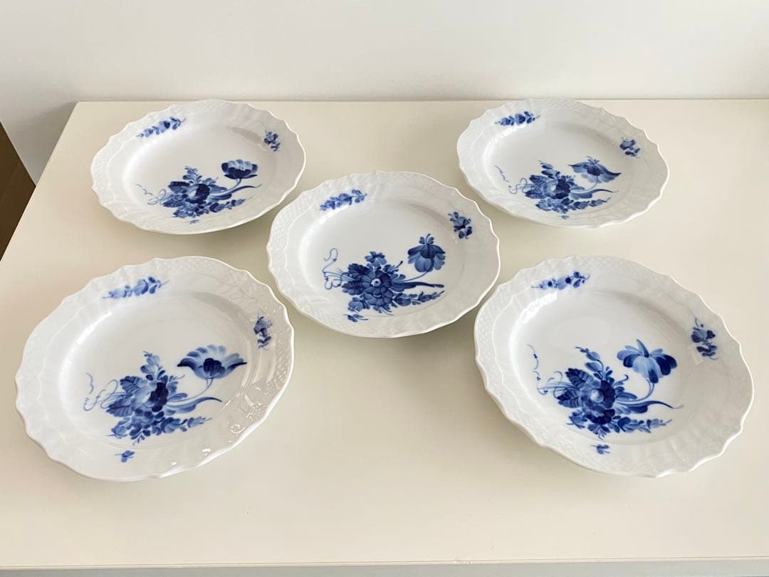 ロイヤルコペンハーゲン ブルーフラワー カーブ プレート 5枚 17.5cm