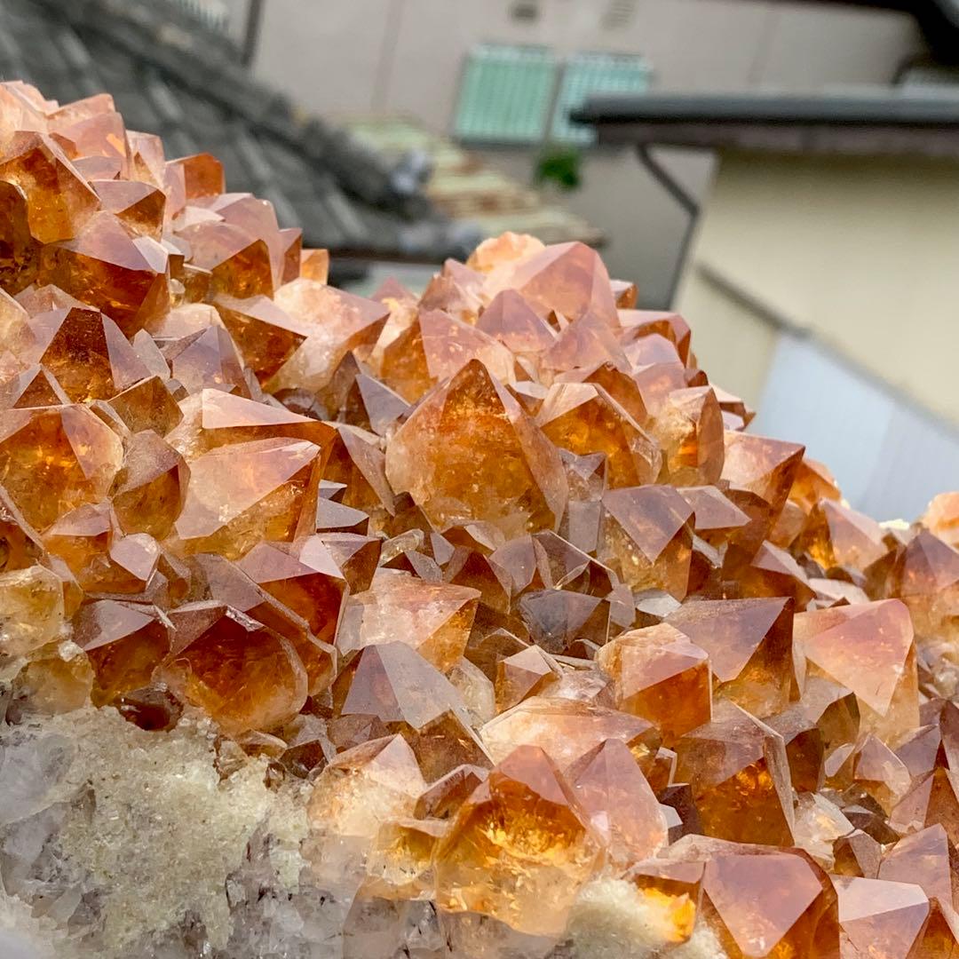 ALLSALE☆透明度有り☆結晶美☆ディープシトリン原石クラスター